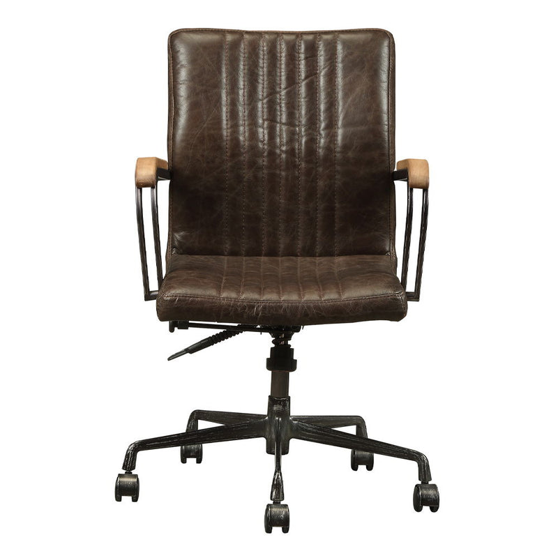 Joslin - Office Chair - Distress Chocolate Top Grain Leather - R&R Furniture Gallery (Fountain Valley, CA)