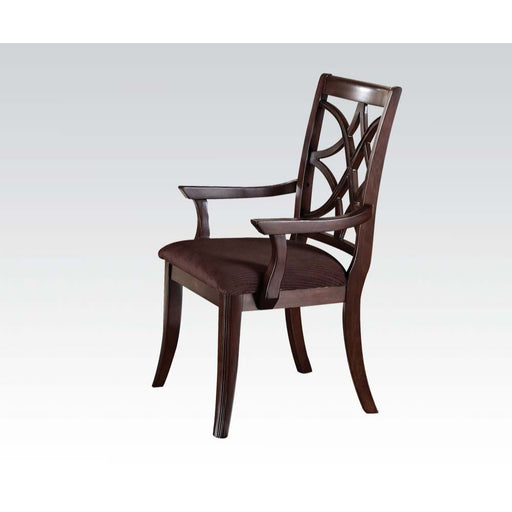 Keenan - Arm Chair (Set of 2) - Brown Microfiber & Dark Walnut - R&R Furniture Gallery (Fountain Valley, CA)