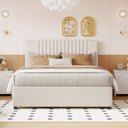 Upholstered Platform Bed With Drawers, Classic Headboard Design - R&R Furniture Gallery (Fountain Valley, CA)
