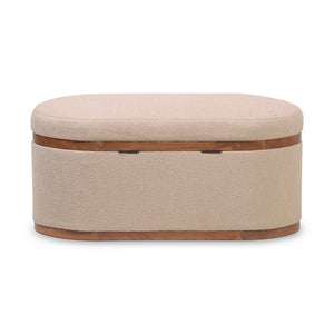 Olivier - Boucle Oval Storage Ottoman - R&R Furniture Gallery (Fountain Valley, CA)