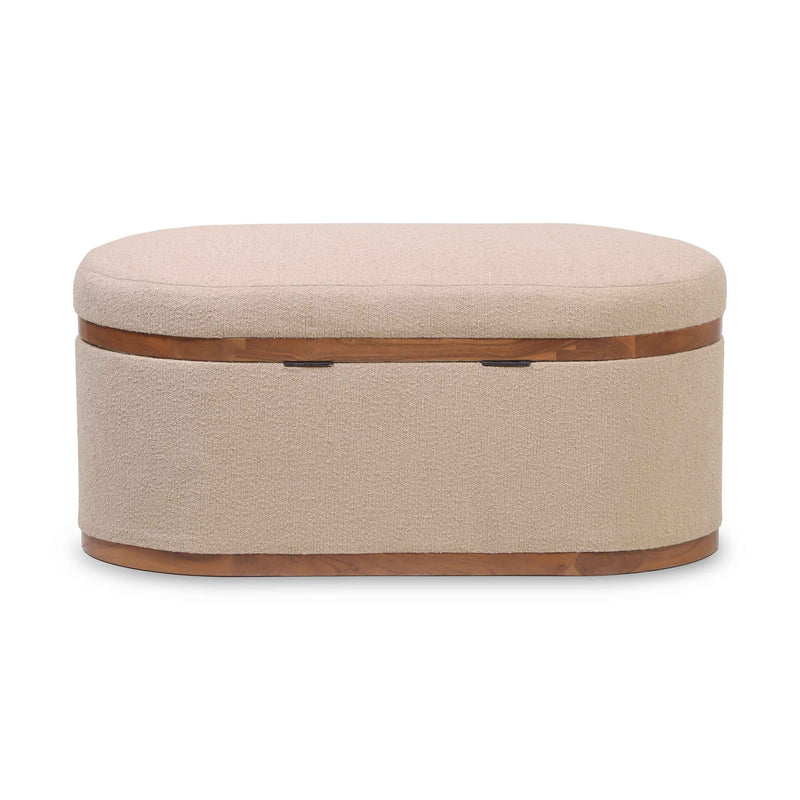 Olivier - Boucle Oval Storage Ottoman - R&R Furniture Gallery (Fountain Valley, CA)