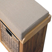 Rattan Basket Linen Bench - Brown - R&R Furniture Gallery (Fountain Valley, CA)
