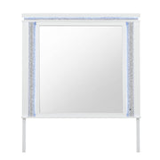 Adalid - Square Shaped Mirror With LED Lighting And Glittered Detailing - White - R&R Furniture Gallery (Fountain Valley, CA)