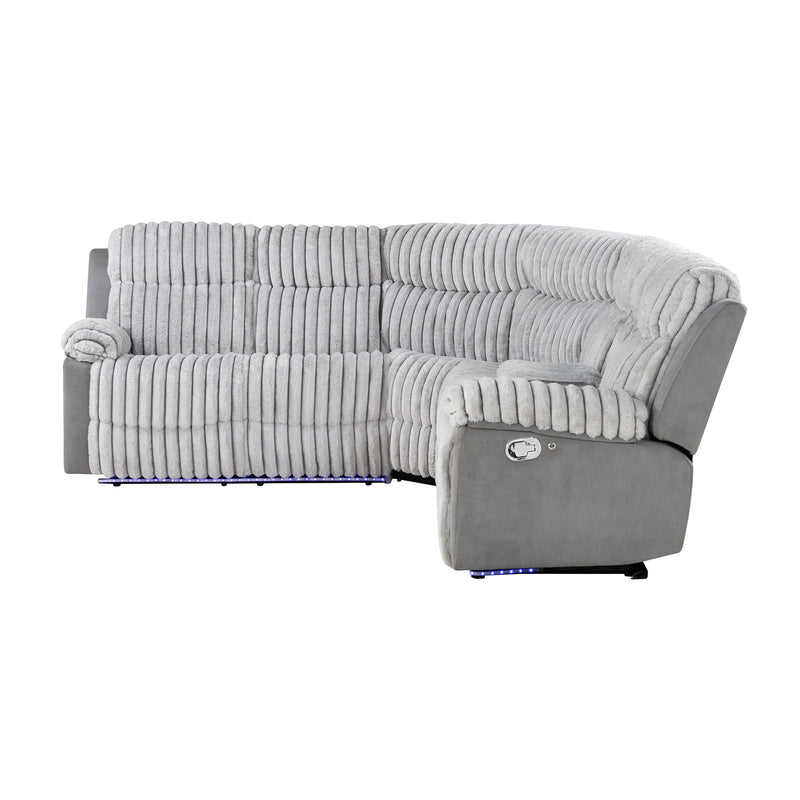 Bruni - Sectional Sofa With LED Lighting And Manual Recline - Gray - R&R Furniture Gallery (Fountain Valley, CA)