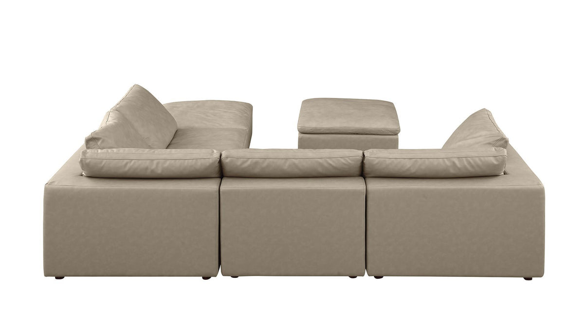 1100 - 6-Piece Right Arm Facing 3-Seat Sectional (Top-Grain Italian Leather)