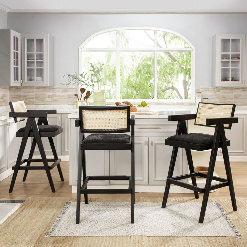 Milan - Modern Webbing Back Stool With Arms (Set of 3) - R&R Furniture Gallery (Fountain Valley, CA)