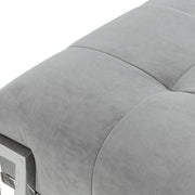 Signature Beds & Benches - Rose Velvet Accent Bench - Gray / Chrome - R&R Furniture Gallery (Fountain Valley, CA)
