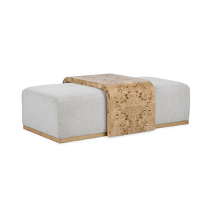 Kenan - Rectangle Ottoman Coffee Table - Creamy Ivory - R&R Furniture Gallery (Fountain Valley, CA)