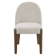 Gamarya - Side Chair (Set of 2) - White Fabric & Oak - R&R Furniture Gallery (Fountain Valley, CA)
