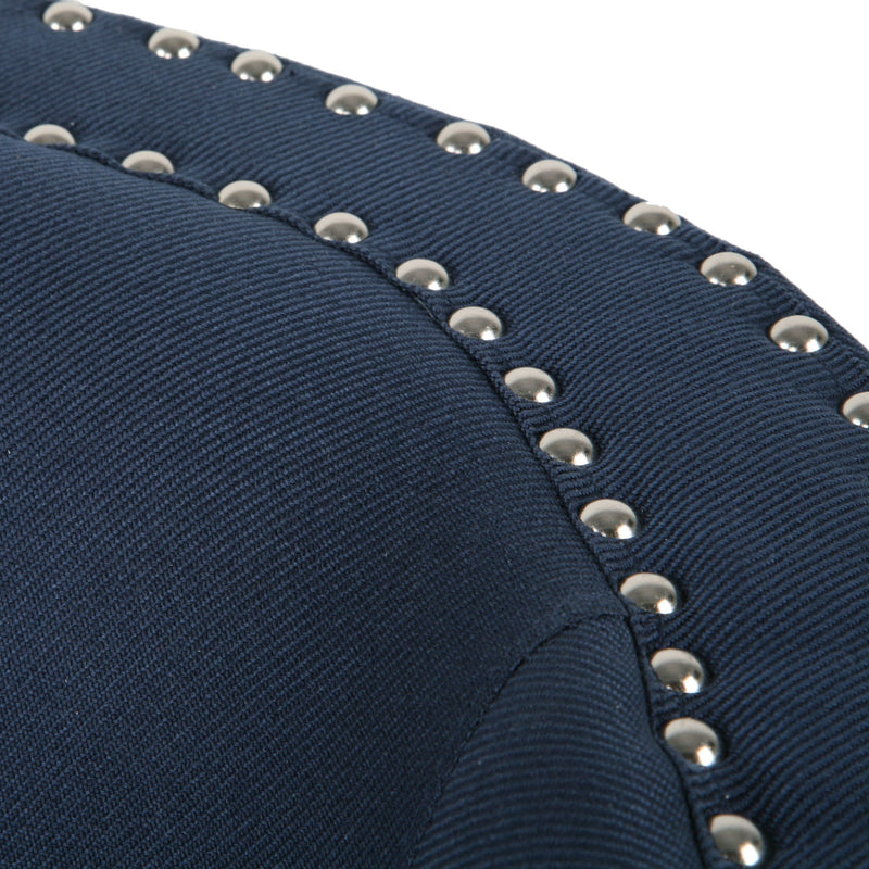 Noble House modern upholstered swivel club chair with nailhead trim, plush fabric, and a rounded back for stylish comfort.