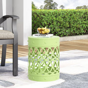 Outdoor metal large end table by Noble House with modern design, featuring a sleek, sturdy frame and spacious top surface.