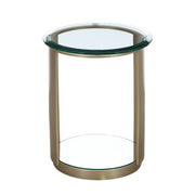 Houston - Round Chairside Table - Brushed Gold - R&R Furniture Gallery (Fountain Valley, CA)