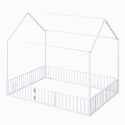 Metal House Bed With Fence And Door - R&R Furniture Gallery (Fountain Valley, CA)