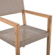 Outdoor Dining Chairs For Patios, Gardens (Set of 2) - Light Brown Multi / Light Teak - R&R Furniture Gallery (Fountain Valley, CA)