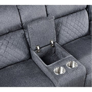 Alicia - Console Reclining Loveseat - Gray Black - R&R Furniture Gallery (Fountain Valley, CA)