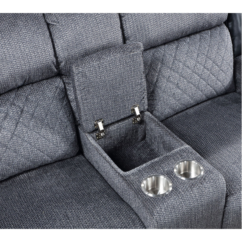 Alicia - Console Reclining Loveseat - Gray Black - R&R Furniture Gallery (Fountain Valley, CA)