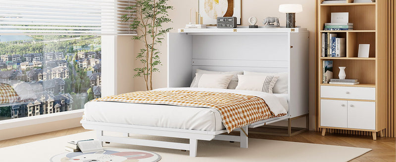 Murphy Bed With Frosted Glass Doors Design, Fake Drawers, Metal Legs - R&R Furniture Gallery (Fountain Valley, CA)