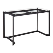 Lumi Source Masters modern office desk with black frame and clear glass top, ideal for contemporary workspace or home office.