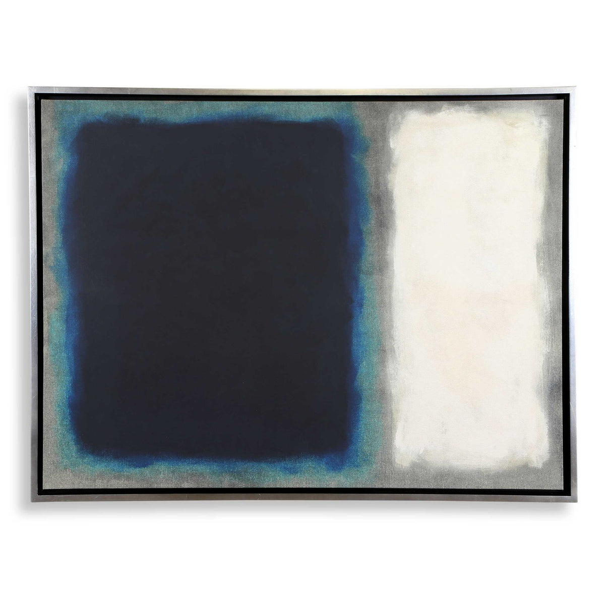 Solstice 1 - Framed Canvas - Black / Blue / Gray
