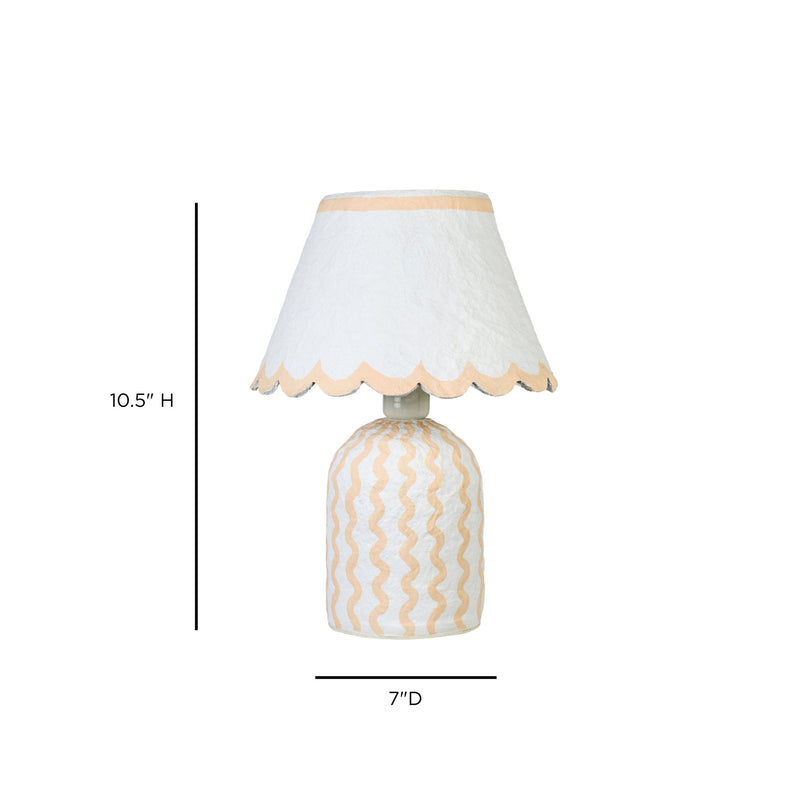 Blum - Scalloped Cotton Mache Table Lamp - R&R Furniture Gallery (Fountain Valley, CA)