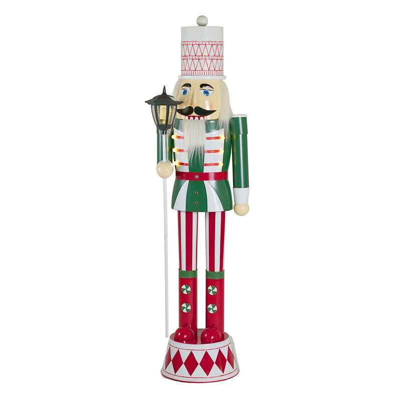 Noble House classic nutcracker holiday decor in green, red, and white with durable construction, perfect for Christmas decorations