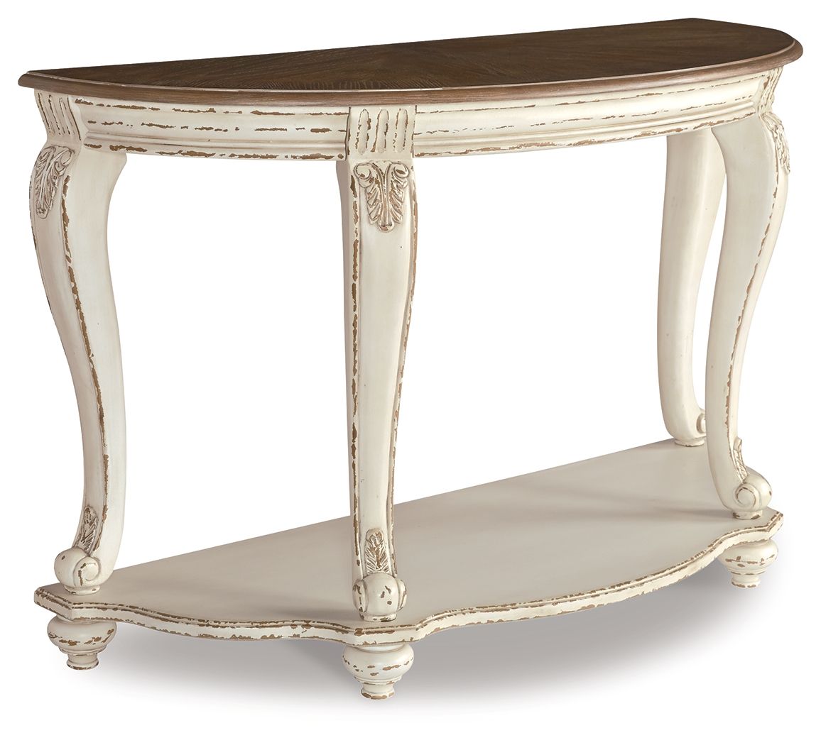 Realyn - Sofa Table - White / Brown - R&R Furniture Gallery (Fountain Valley, CA)