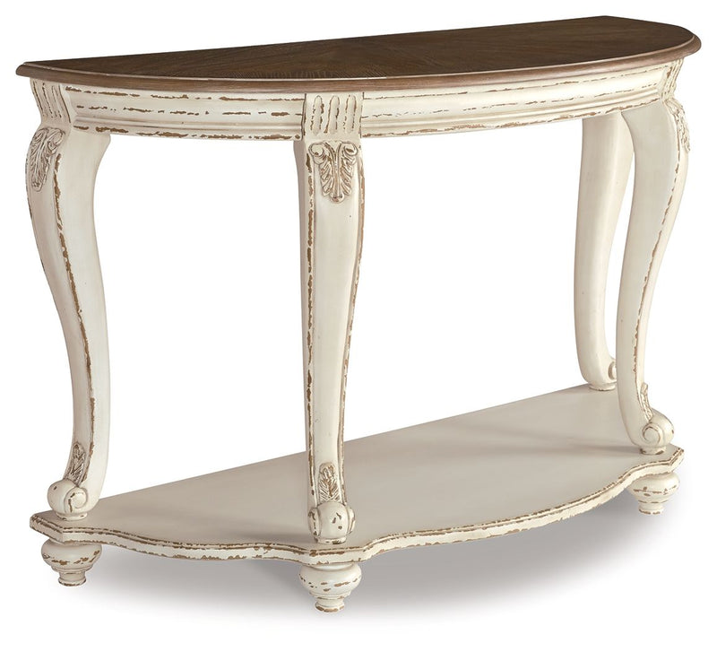 Realyn - Sofa Table - White / Brown - R&R Furniture Gallery (Fountain Valley, CA)
