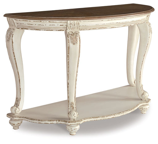 Realyn - Sofa Table - White / Brown - R&R Furniture Gallery (Fountain Valley, CA)