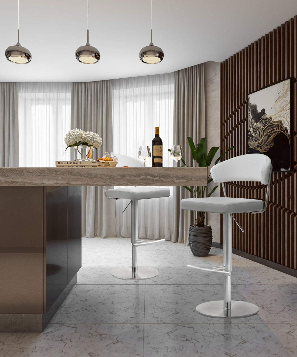 Cosmo - Stainless Steel Barstool - R&R Furniture Gallery (Fountain Valley, CA)