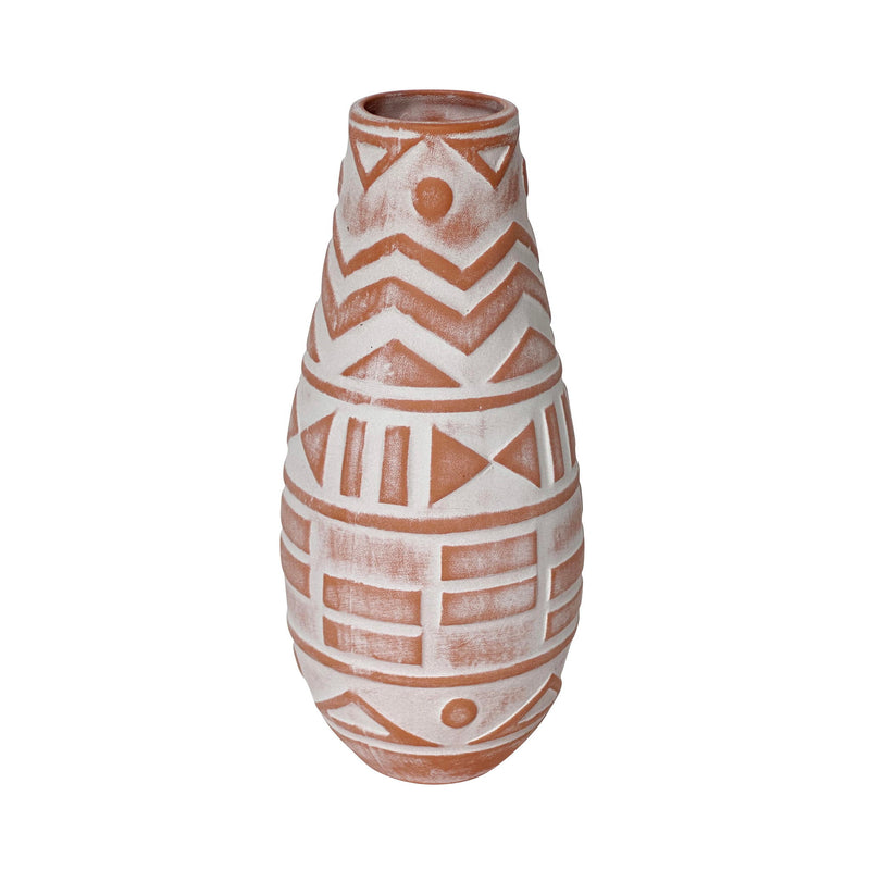 Earthenware - Aztec Teardrop Flower Vase - Terracotta - R&R Furniture Gallery (Fountain Valley, CA)
