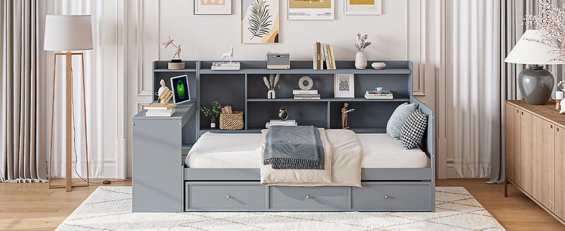 Daybed With 3 Drawers USB Ports And Desk - R&R Furniture Gallery (Fountain Valley, CA)