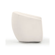TOV Furniture Jordan velvet swivel chair with a rounded back and plush upholstery in a modern design.