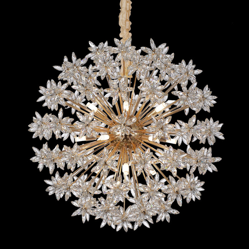Michael Amini Lighting - Bouquet 18-Light Round Crystal Chandelier - Gold