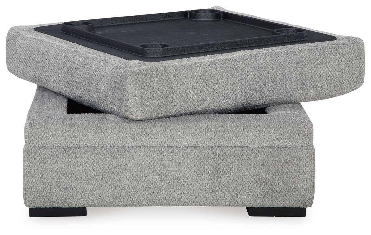 Casselbury - Ottoman With Storage - Cement - R&R Furniture Gallery (Fountain Valley, CA)