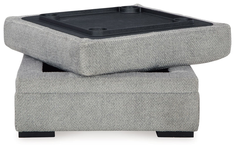 Casselbury - Ottoman With Storage - Cement - R&R Furniture Gallery (Fountain Valley, CA)
