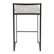 Contemporary Fuji stackable counter stool by Lumi Source with a sleek modern design and wooden seat in a set of multiple stools.