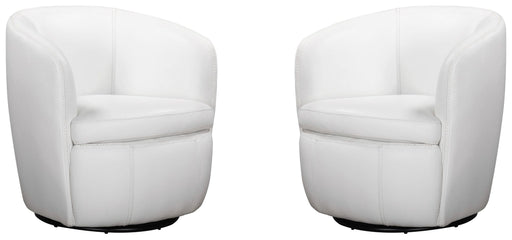 Barolo - 100% Italian Leather Swivel Club Chair (Set of 2) - R&R Furniture Gallery (Fountain Valley, CA)