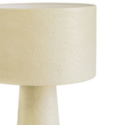 Cream Yala Papier Mache Floor Lamp by TOV Furniture with a textured, round base and a tall cylindrical shade for stylish lighting.