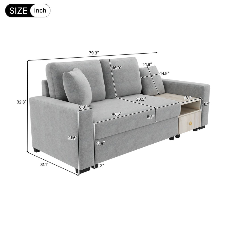 Noble House modular sofa couch with storage armrest and center console, stationary design in a modern living room setting