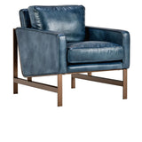 Classic Home Chazzie Ocean Blue Club Chair with plush upholstery and rounded armrests, perfect for modern living spaces.