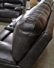 Mountainous - Power Reclining Loveseat With Console /Adj Headrest - Eclipse - R&R Furniture Gallery (Fountain Valley, CA)