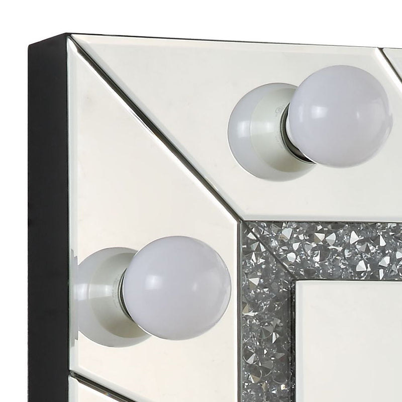 Noralie - 28" Accent Mirror - Mirrored & Faux Diamonds