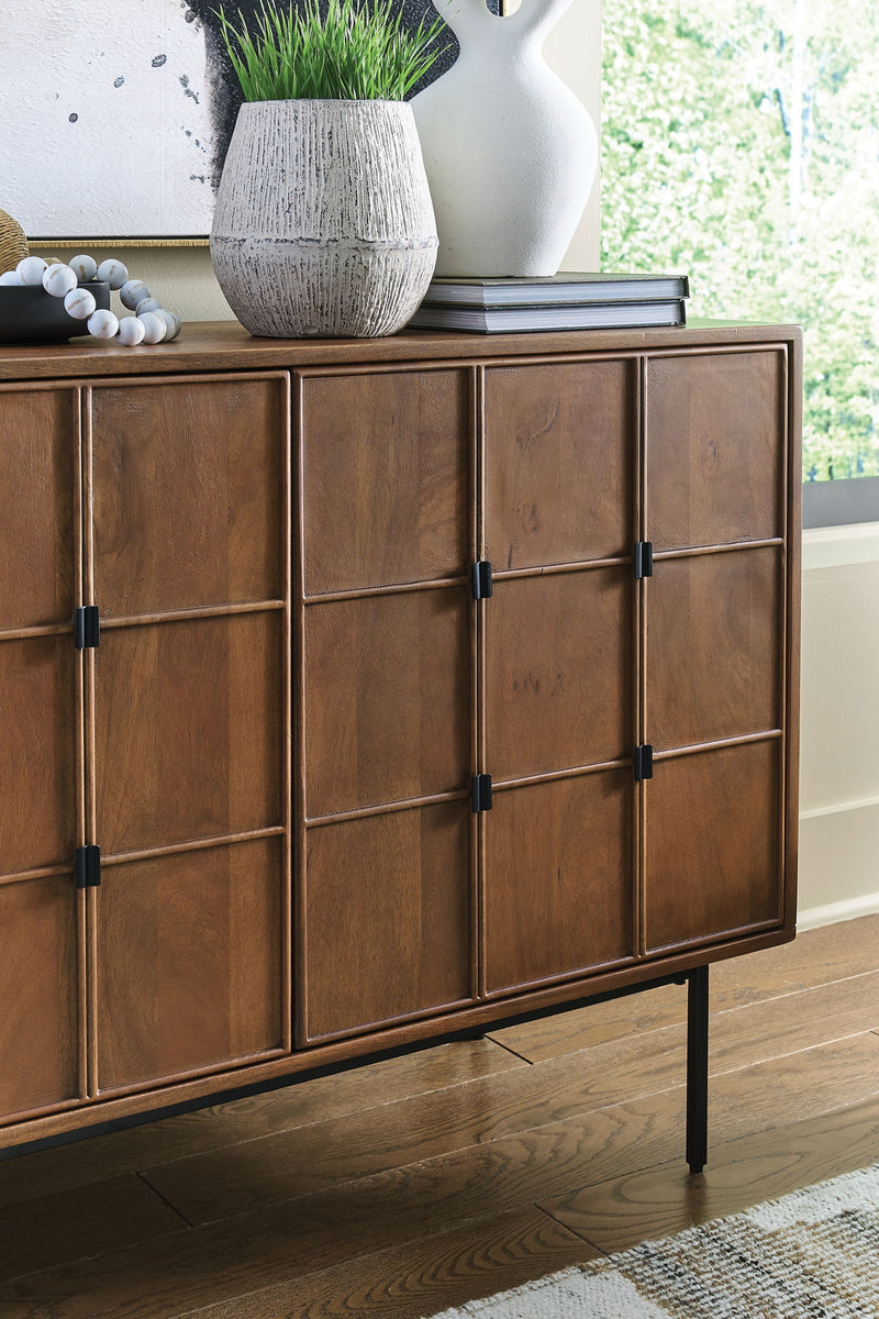 Juddins - Accent Cabinet - Brown - R&R Furniture Gallery (Fountain Valley, CA)