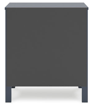 Simmenfort - Two Drawer Night Stand - Navy Blue - R&R Furniture Gallery (Fountain Valley, CA)