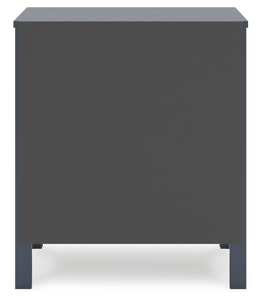 Simmenfort - Two Drawer Night Stand - Navy Blue - R&R Furniture Gallery (Fountain Valley, CA)