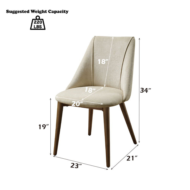 Willene - Side Chair (Set of 2) - Beige Fabric & Walnut - R&R Furniture Gallery (Fountain Valley, CA)