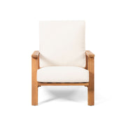 Noble House outdoor patio lounge chair with armrests and cushioned seat, perfect for outdoor relaxation and seating.
