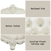 Adara - Sofa With 7 Pillows - Pearl White Synthetic Leather & Antique White - R&R Furniture Gallery (Fountain Valley, CA)
