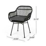 Outdoor Rattan Accent Chair With Metal Legs - R&R Furniture Gallery (Fountain Valley, CA)