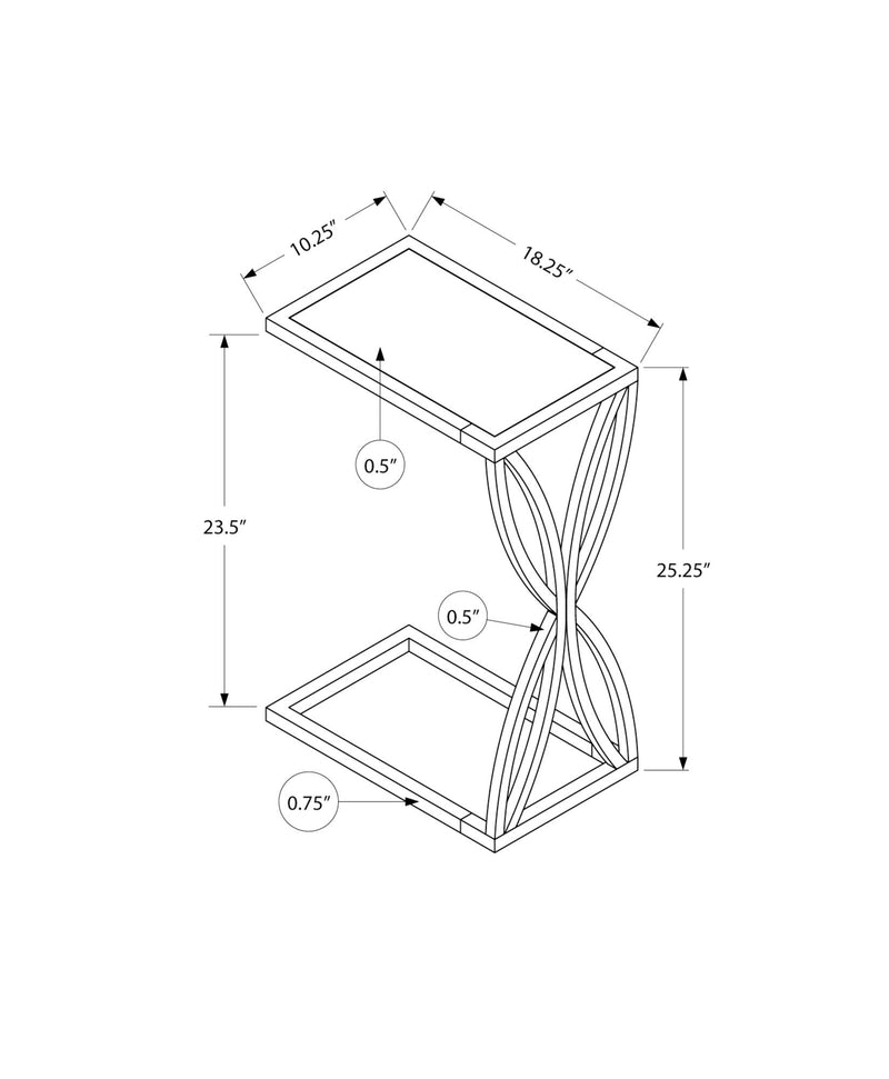 Accent Table C - Shaped, Modern - Gray - R&R Furniture Gallery (Fountain Valley, CA)